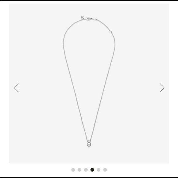 PANDORA Double Heart Pendant Sparkling Collier Necklace - Picture 3 of 5